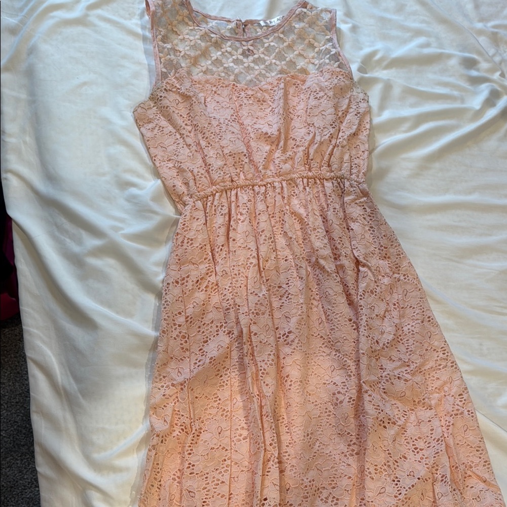 Elegant Lace Pink Dress